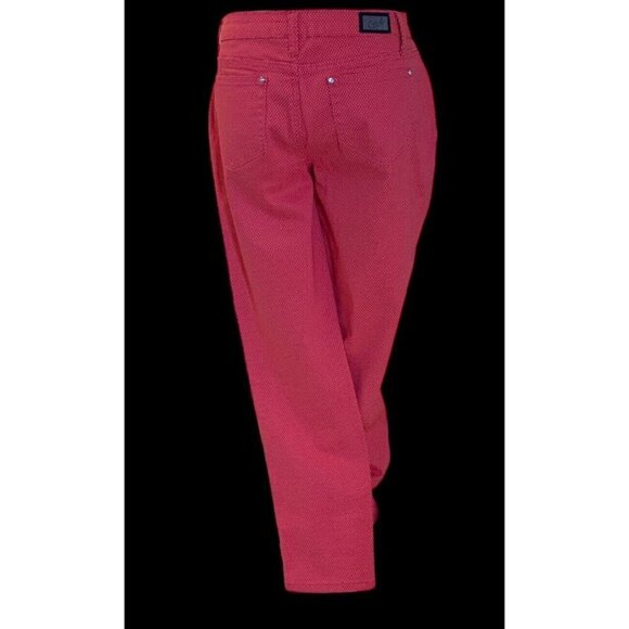 Earl Jean Womens Skinny Jeans Size 8 Salmon Polka Dot - Picture 10 of 15